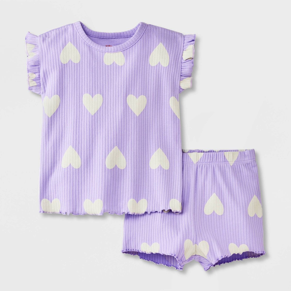 Baby Girls' Ruffle Ribbed Top & Bottom Set - Cat & Jack™ | Target