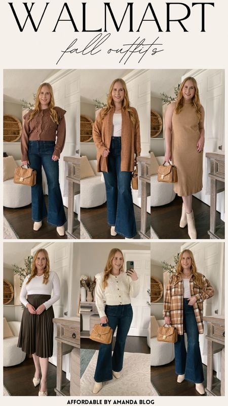 Fall Outfit Ideas on Walmart 🍁 @walmart #walmartpartner @walmartfashion ✨#IYWYK #walmartfinds #walmartfashion 🍁 see below for sizing information on all of these cute new fall arrivals that Walmart has available NOW ⬇️⬇️⬇️

TOPS | size medium
DRESS | size medium 
JACKETS | size medium
CARDIGAN | size medium
JEANS | size 30/10


Fall Outfits, Fall Fashion, Walmart Fall Outfits, Sweater, Fall Sweater, Walmart Sweater, Affordable by Amanda, crewneck sweater, plaid skirt, free assembly, fall outfit ideas, Walmart style #ltkvideo, plaid Shacket, faux leather skirt, faux leather maxi skirt, time and tru, walmart time and tru, celebrity Pink, sweater, cardigan, flare denim jeans, jeans, flare jeans; sweater dress 

#LTKSeasonal #LTKfindsunder50 #LTKmidsize