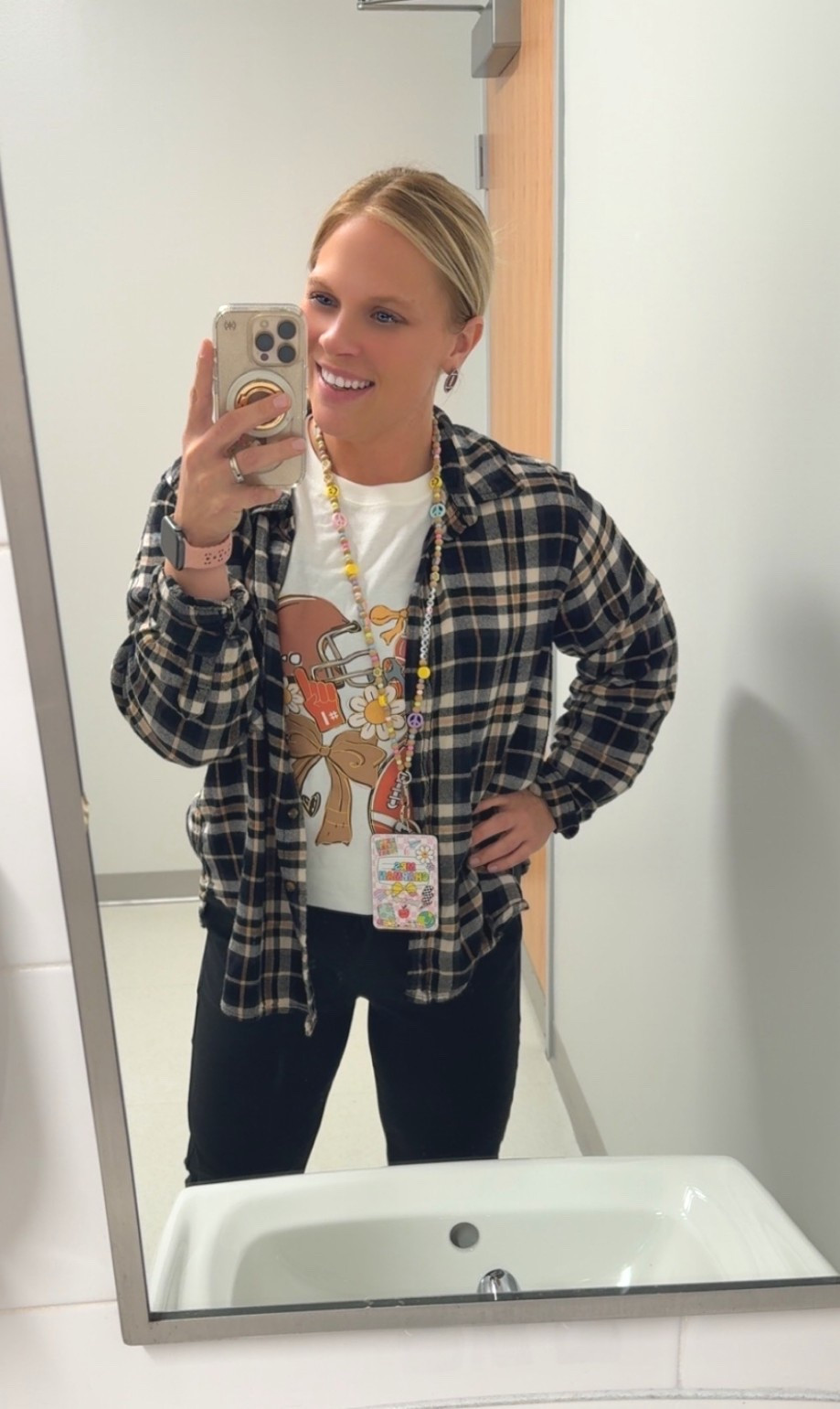 Game day fit 
Shirt-medium 
Joggers-medium 
Flannel -large 

#LTKWorkwear #LTKFindsUnder50 #LTKStyleTip