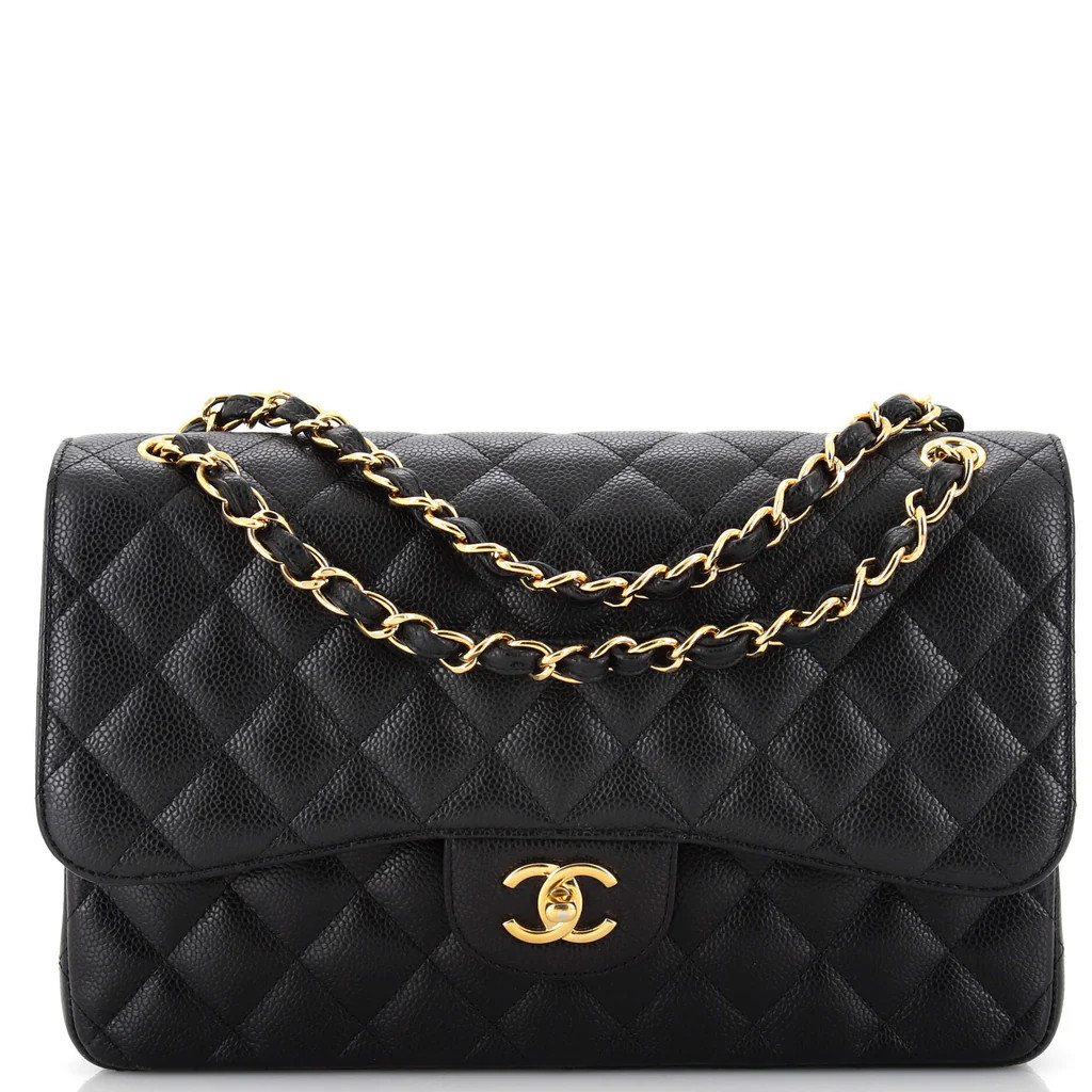 Classic Double Flap Bag Quilted Caviar Jumbo | Rebag