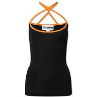 OperaSPORT Women's opéraSPORT Rei Seamless Cross Front Top in Black/Orange, Size Small | END. Clothi | End Clothing (US & RoW)