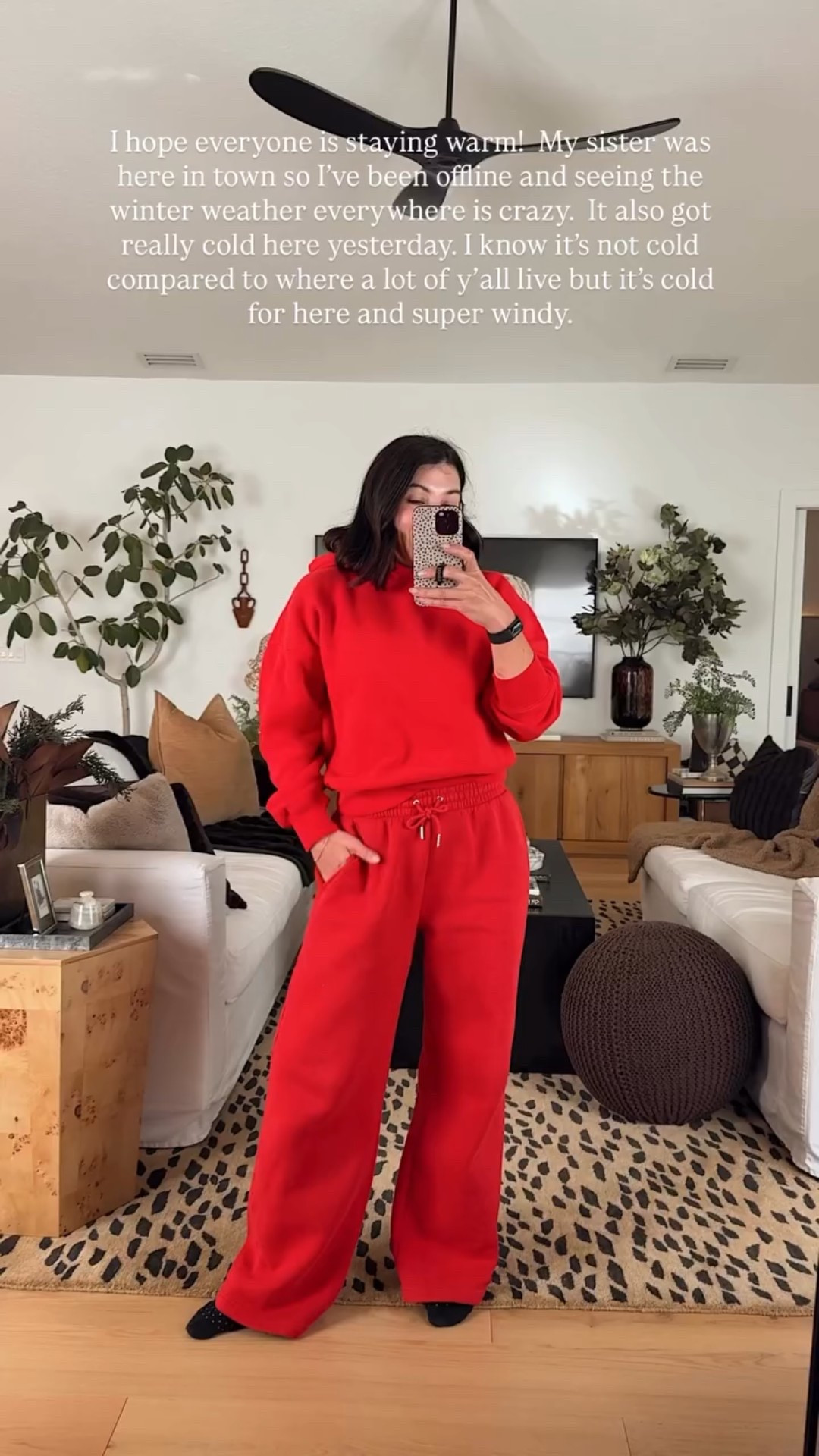 Wearing small in both. Size down in pants if you don’t want them too oversized  

#LTKValentine #LTKmomlife #LTKdayinmylife