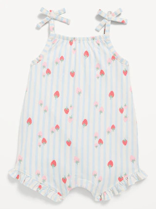 Printed Sleeveless Tie-Strap Romper for Baby | Old Navy (US)