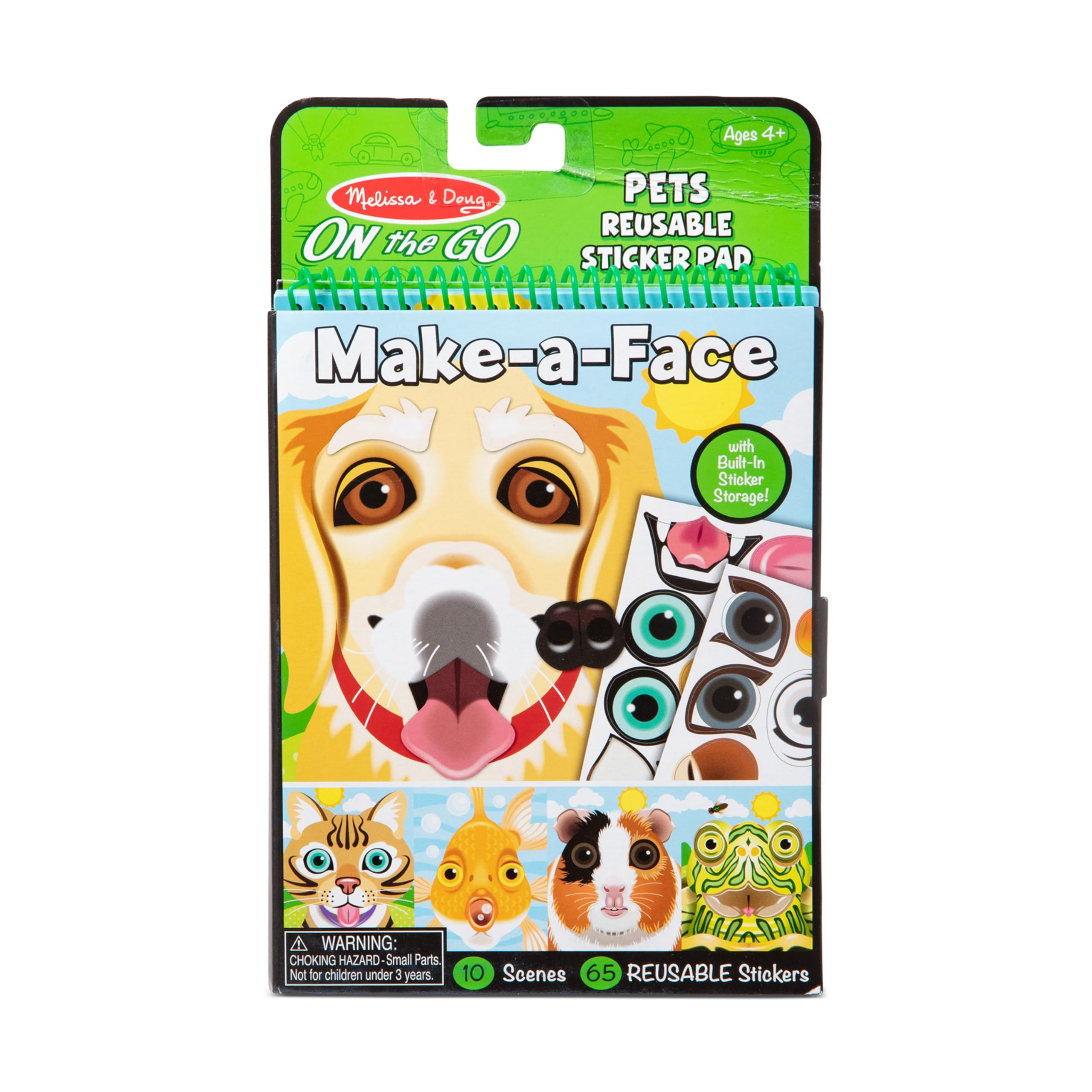 Melissa & Doug On the Go Make-a-Face Reusable Sticker Pad Travel Toy Activity Book – Pet Animal... | Amazon (US)