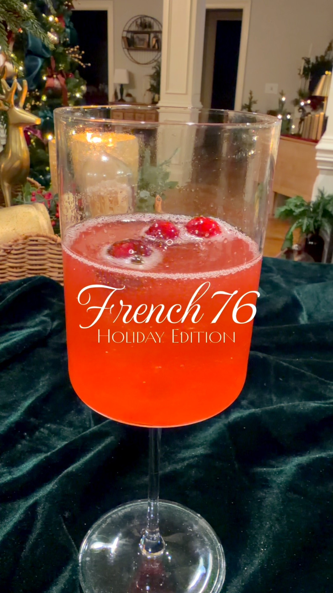 Holiday bubbles are officially on the menu because this French 76 gets her glow from the real star of the show… McManis Brut Sparkling Wine. Family owned, sustainably grown, estate grown, and absolutely fabulous in a cocktail.

This is your chic little festive refresher for girls night, holiday hosting, or when you just want a glass that feels as pretty as your plaid.

French 76 Holiday Edition
1 oz vodka
1/2 oz lemon juice
3/4 oz cranberry syrup
Shake with ice
Top with McManis Brut Sparkling Wine
Garnish with cranberries and enjoy

If you want something light, bright, and so easy to make, this one is your girl.



#holidaycocktails #sparklingwine #christmasentertaining 

#LTKHome #LTKHoliday #LTKSeasonal