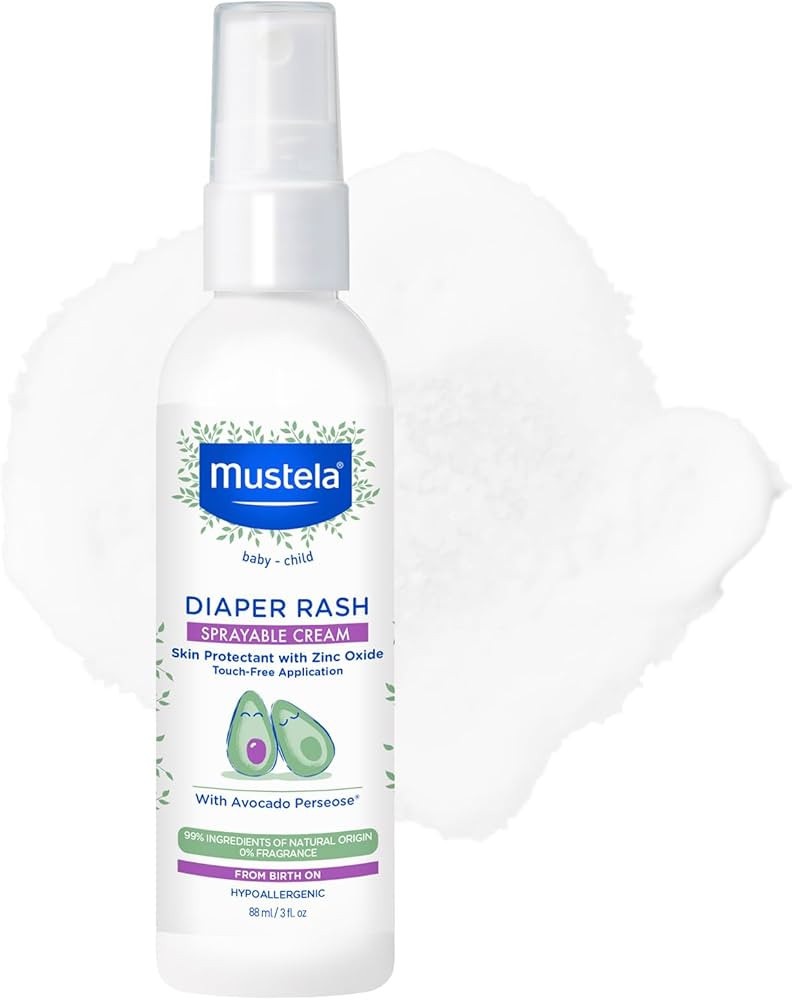 Mustela Baby Diaper Rash Cream Spray – Touch-Free protectant with Zinc Oxide & Natural Avocado ... | Amazon (US)