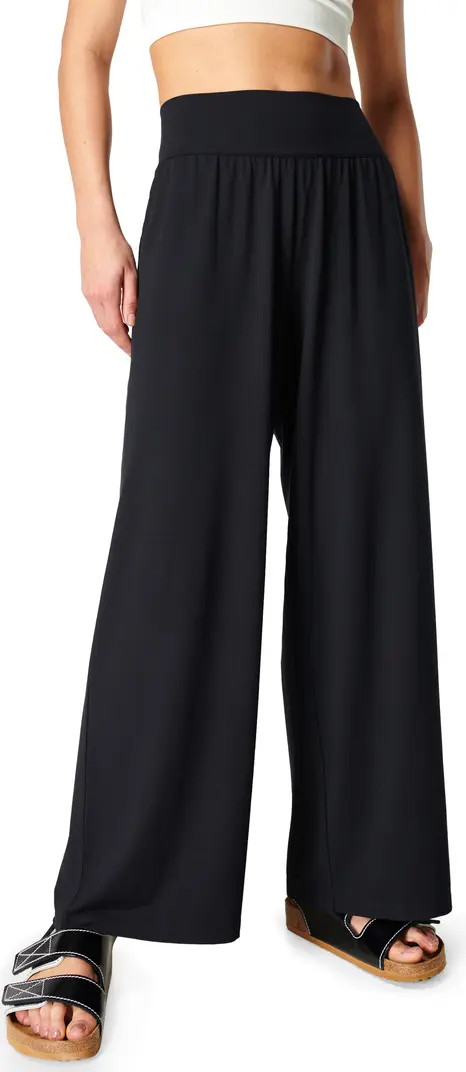 High Waist Wide Leg Stretch Modal Pants | Nordstrom