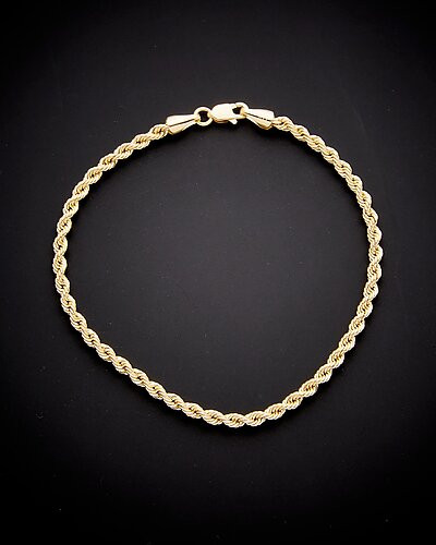 14K Italian Gold Hollow Rope Bracelet | Rue La La