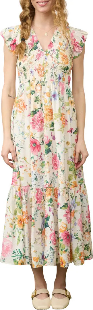 AUGUST SKY Smocked Midi Dress | Nordstromrack | Nordstrom Rack