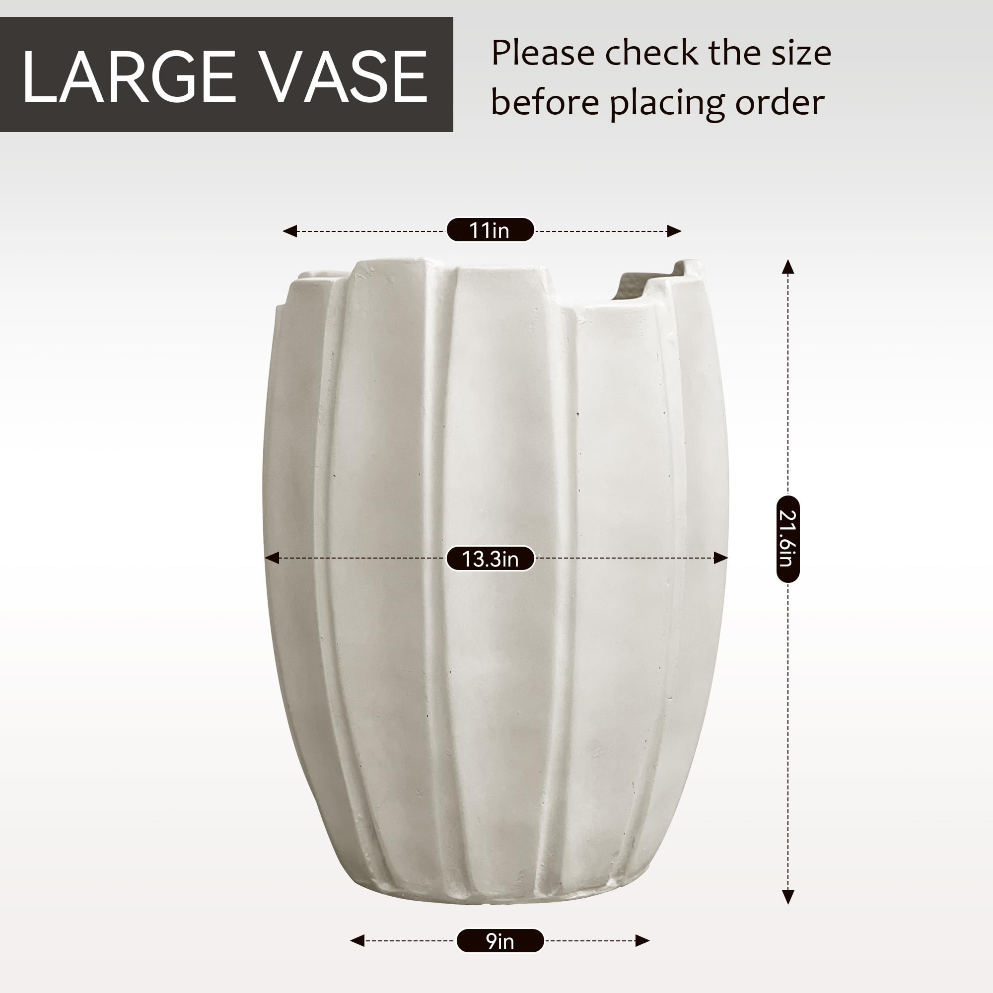 Large Planter 22 Inch Tall Plant Pot with Drainage Hole, Modern Indoor Outdoor Flower Pot for Hom... | Amazon (US)