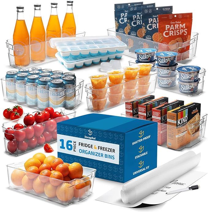 StorageBud Pantry Organization and Storage Bins - 9 Pieces Food Storage Containers - Clear Storag... | Amazon (US)