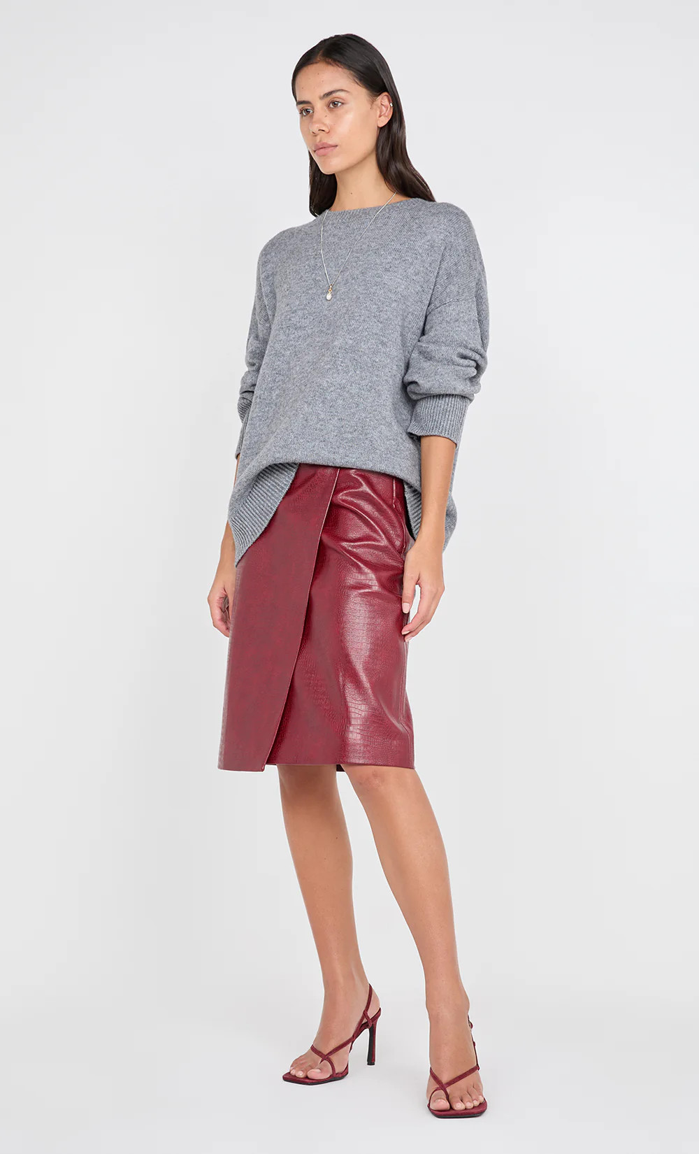 ALIX CREW NECK JUMPER - GREY MARLE | Bec & Bridge (Global)