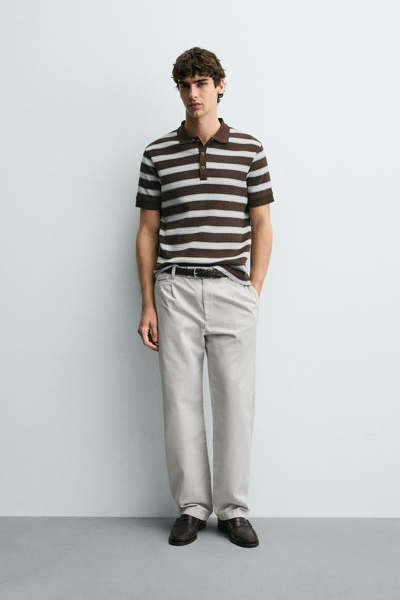 VERTICAL TEXTURED POLO SHIRT | Zara US