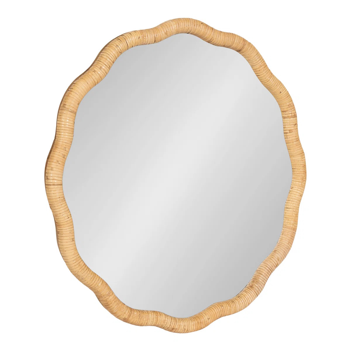 Scalloped Round Rattan Bathroom Mirror | Wayfair North America