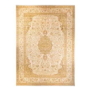 Mogul 10 ft. x 14 ft. Ivory Oriental Wool Indoor Area Rug | The Home Depot