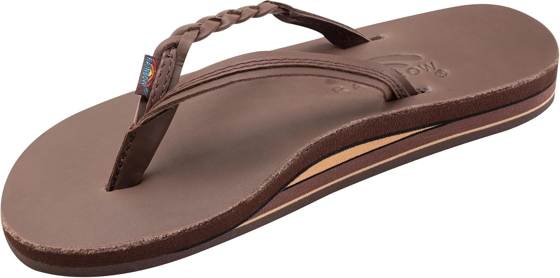 Rainbow Sandals Women\u2019s Double Layer Flirty Braidy Premier Leather w/Single Braided Strap | Amazon (US)