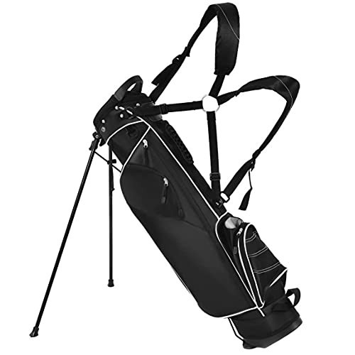 Salches Golf Stand Bag, Portable Golf Bag w/3 Way Dividers & 4 Pockets, Organized Stand Bag for Easy Storage (Black) | Amazon (US)