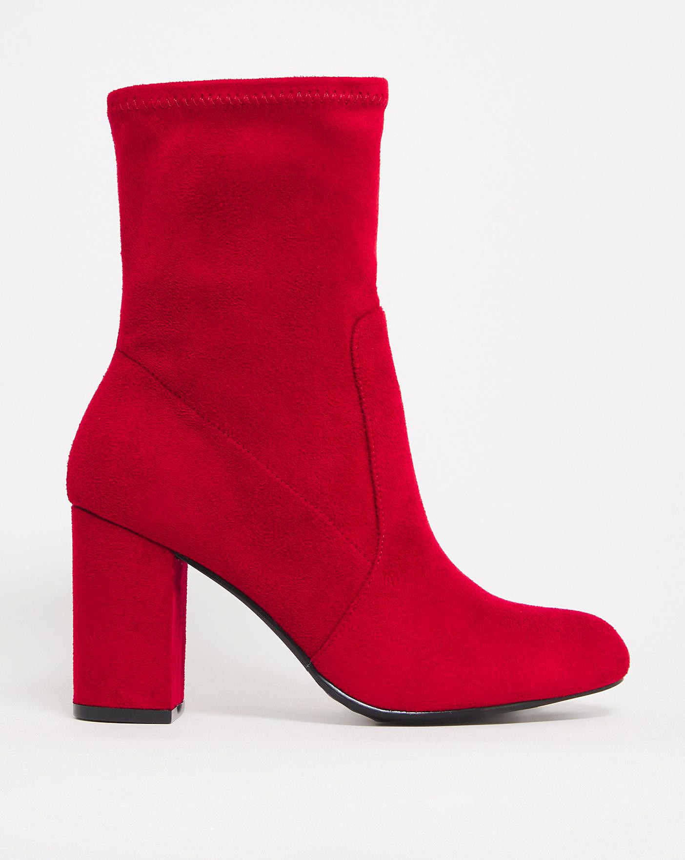 Scarlett Heeled Sock Ankle Boots Ex Wide Fit | Simply Be (UK)