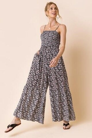 Smocked Floral Jumpsuit - Summer Outfits | Francesca's