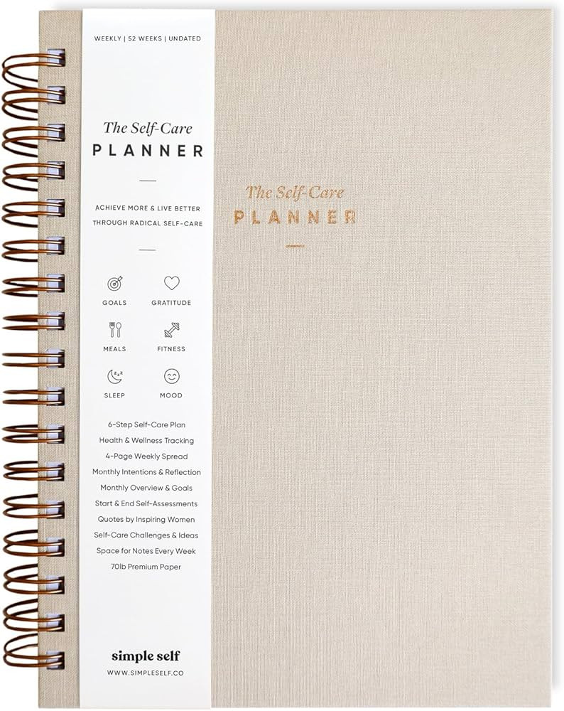 The Self-Care Planner by Simple Self - Undated 12-Month Life Planner - Daily, Monthly, Weekly - F... | Amazon (US)