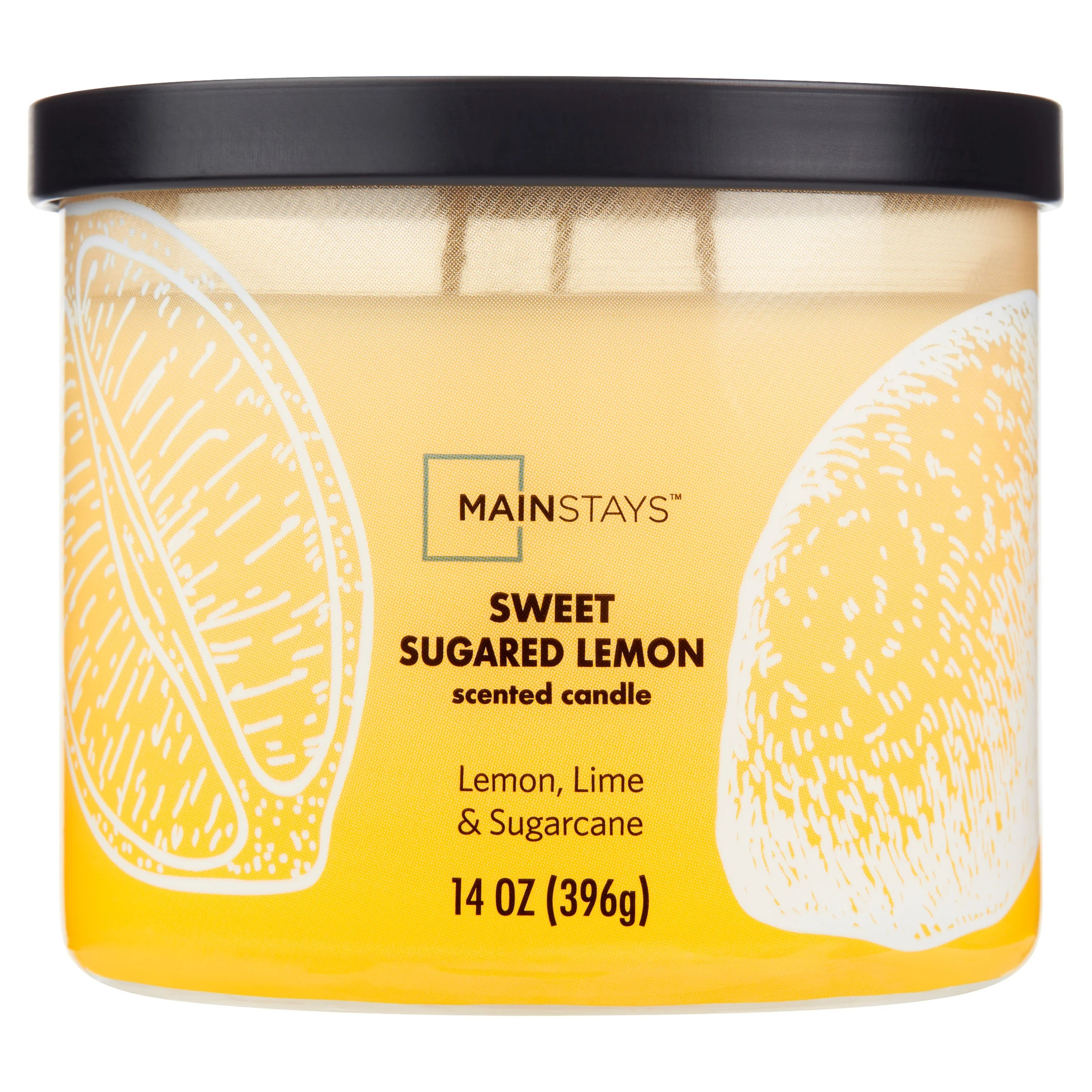Mainstays 3-Wick Ombre Wrap Sweet Sugar Lemon Candle, 14-Ounce | Walmart (US)