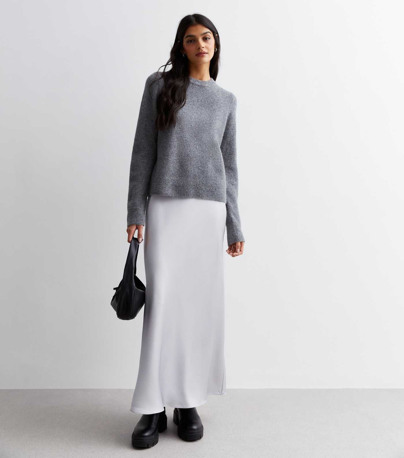 Silver Satin Bias Cut Midaxi Skirt | New Look | New Look (UK)