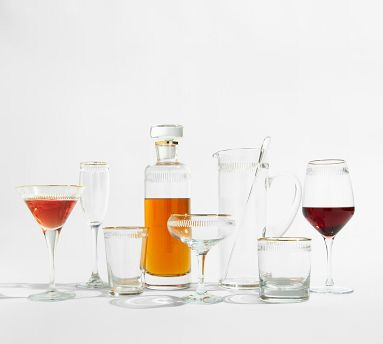 Etched Gold Rim Coupe Glasses - Set of 4 | Pottery Barn (US)