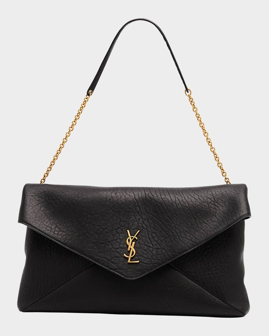 Saint Laurent YSL Envelope Pouch Bag in Grained Leather | Neiman Marcus