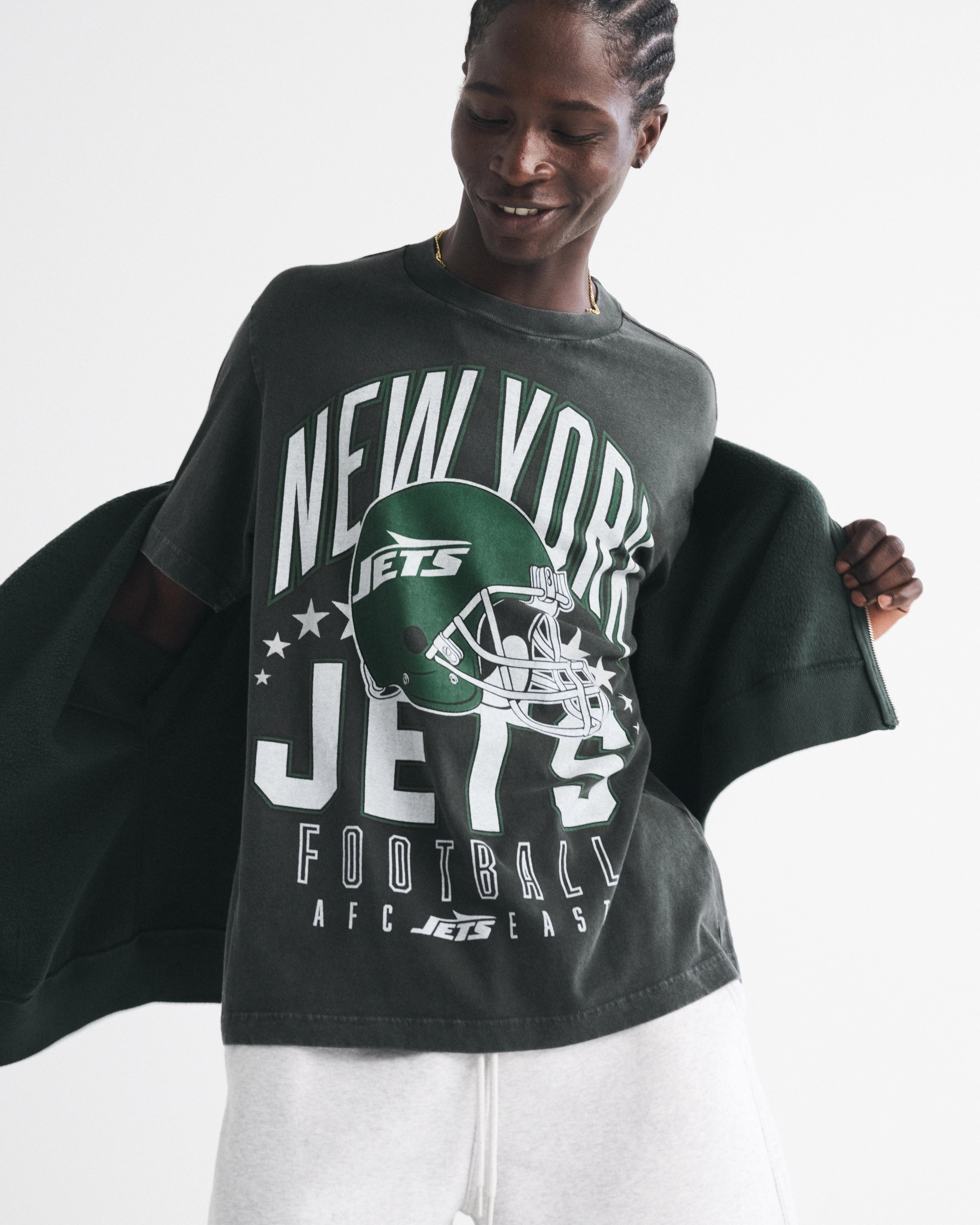 New York Jets Vintage-Inspired Graphic Tee | Abercrombie & Fitch (US)