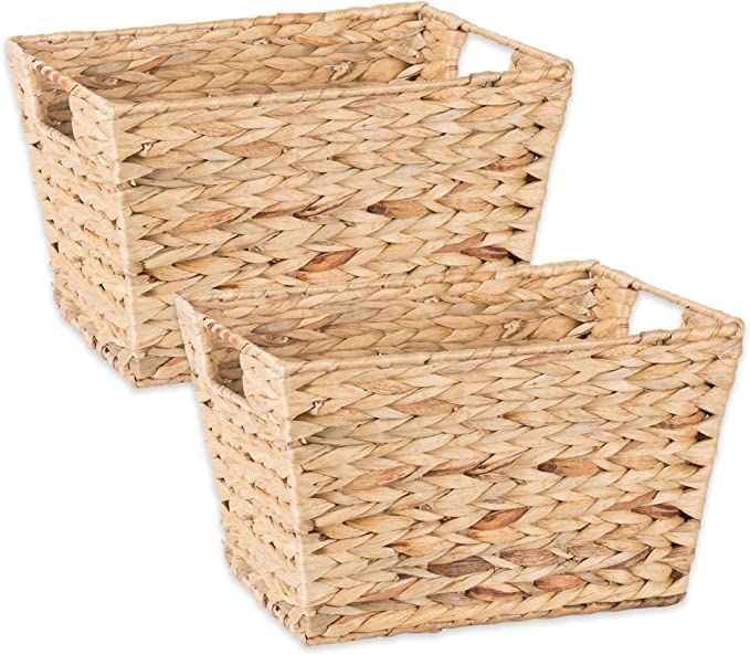 DII Z02006 Natural Water Hyacinth Storage Basket with Handles,Set of 2 Medium | Amazon (US)