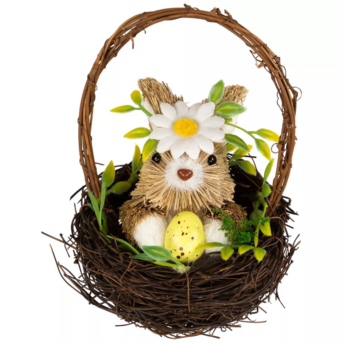 Northlight Rabbit with Twig Basket Easter Decoration - 7" | Target