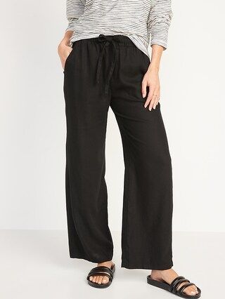 High-Waisted Wide-Leg Linen-Blend Pants for Women | Old Navy (US)