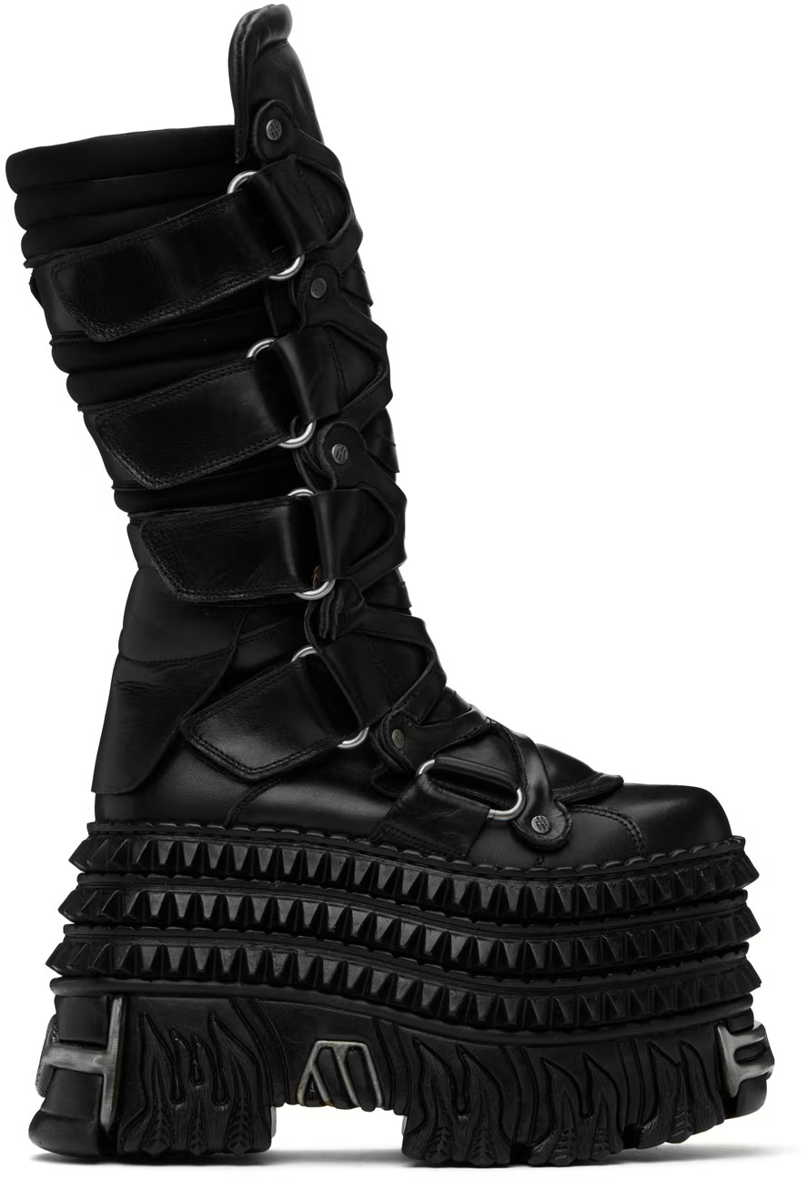 VETEMENTS - Black New Rock Edition Tower Boots | SSENSE