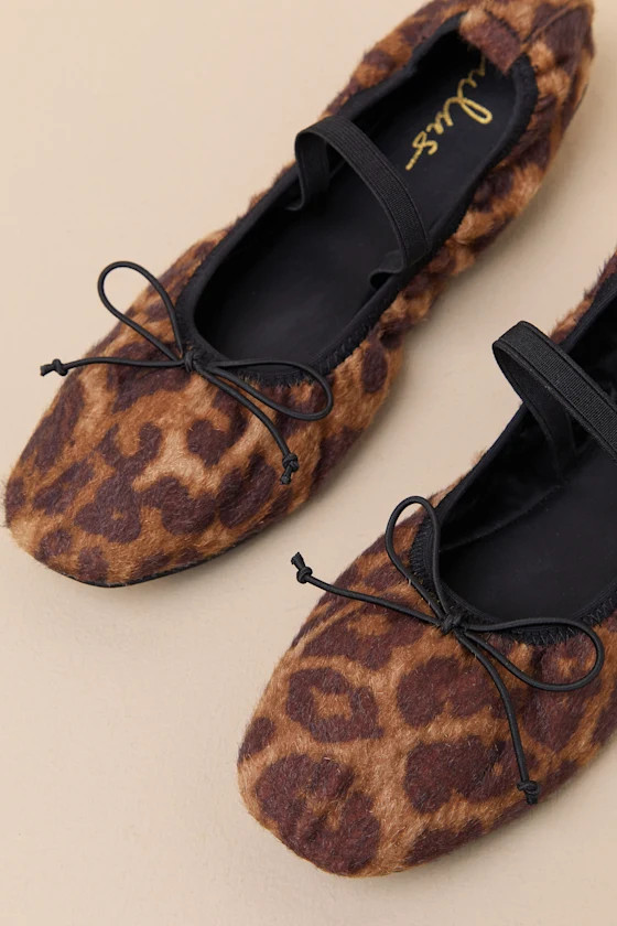 Rowann Leopard Faux Pony Fur Ballet Flats | Lulus