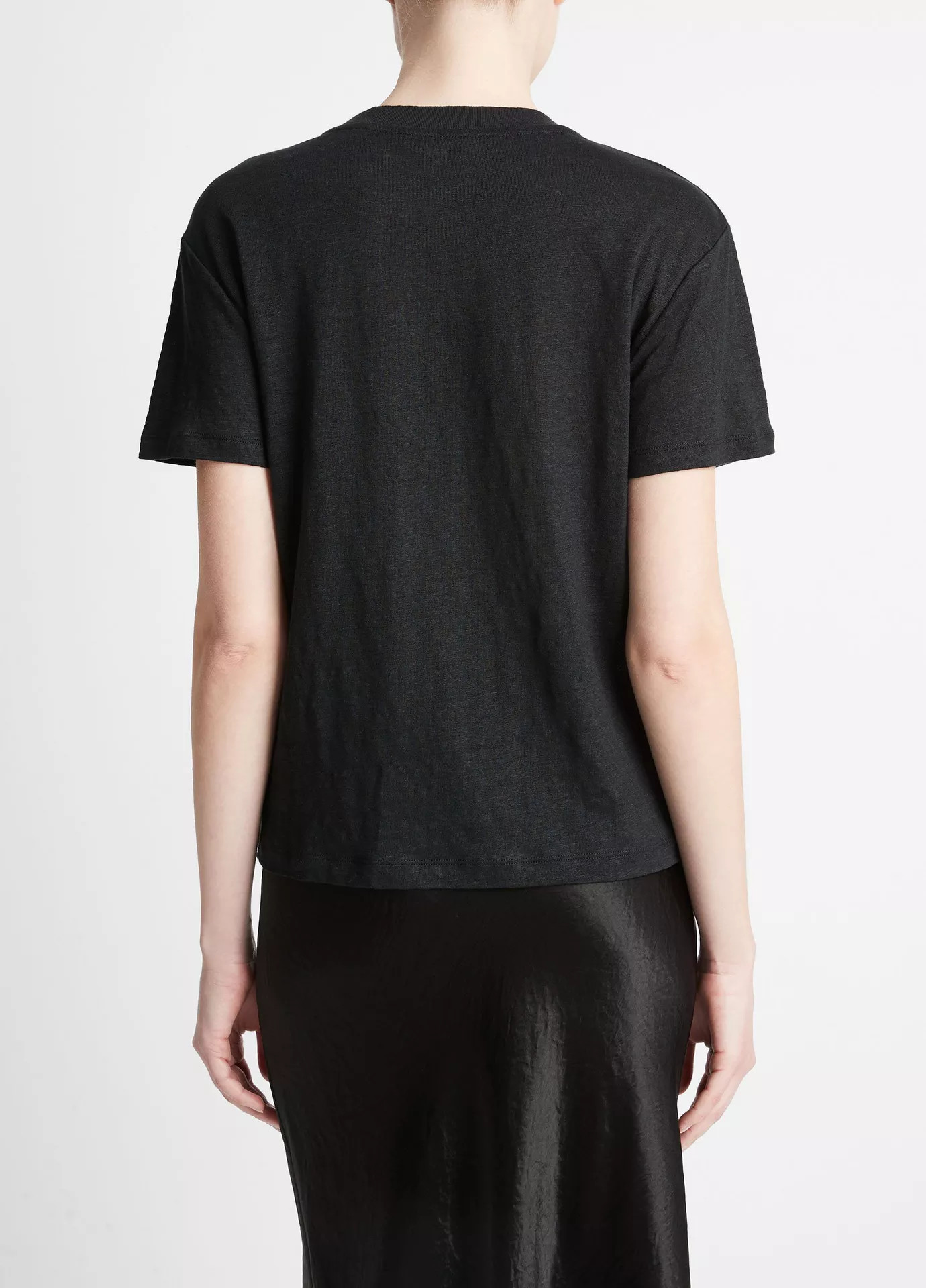 Linen Drop-Shoulder Crew Neck T-Shirt | Vince LLC