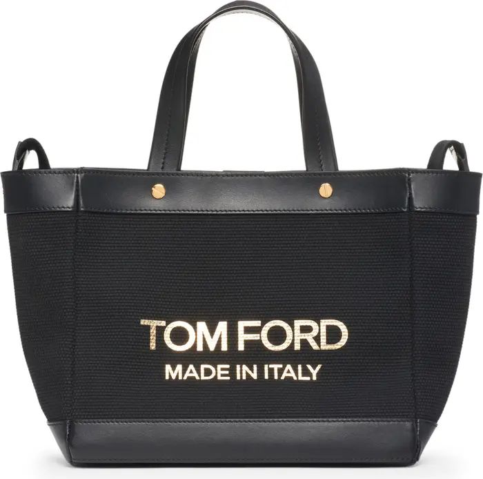 TOM FORD Large Textured Canvas & Leather Tote | Nordstrom | Nordstrom