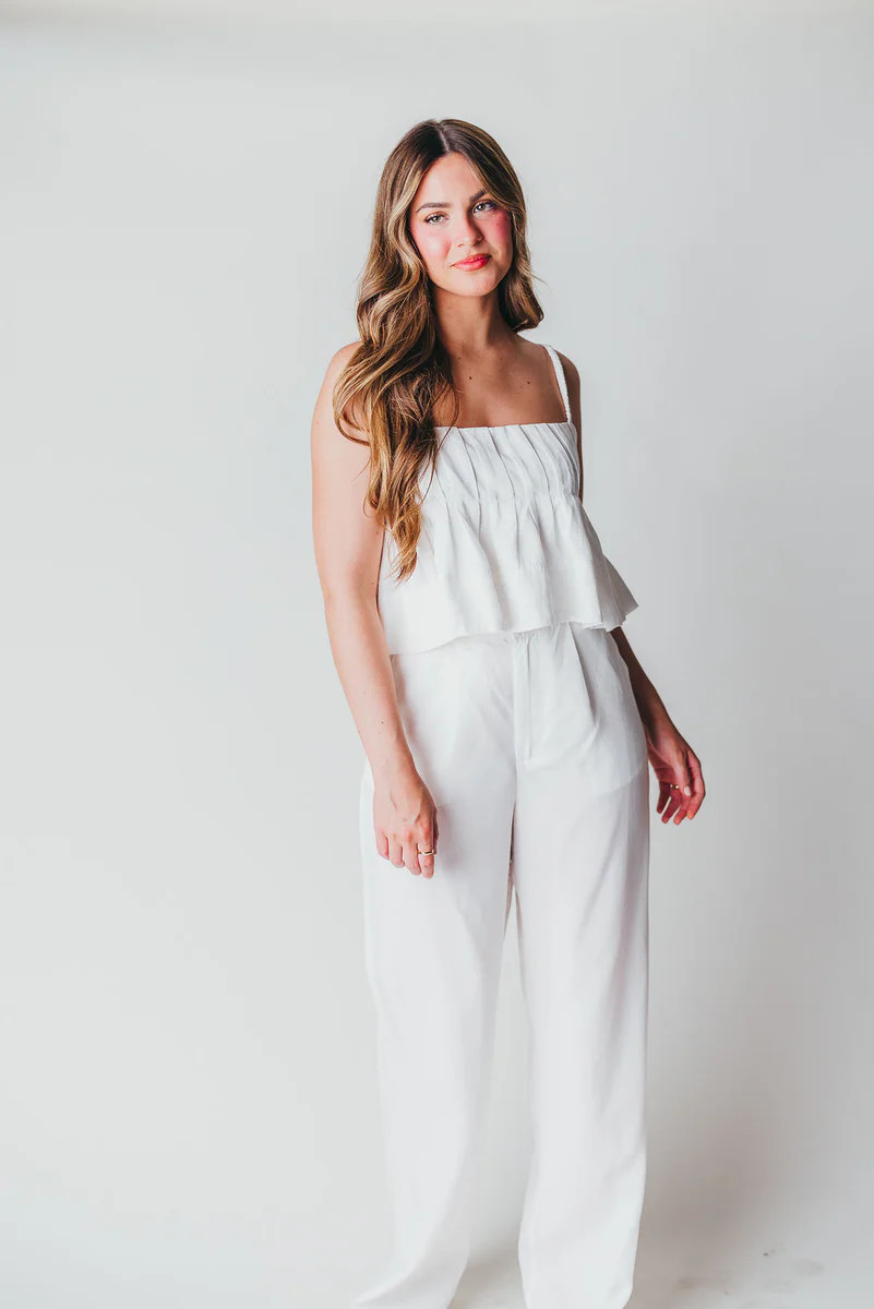 Camille Paneled Top in Off White | Worth Collective