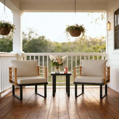 Stylish Style Balcony Bistro Set,3 Piece Metal Bistro Set | Wayfair North America