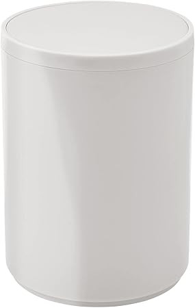 mDesign Plastic Small Slim Round 1.7 Gallon Trash Can with Removable Swing Lid - Wastebasket, Gar... | Amazon (US)