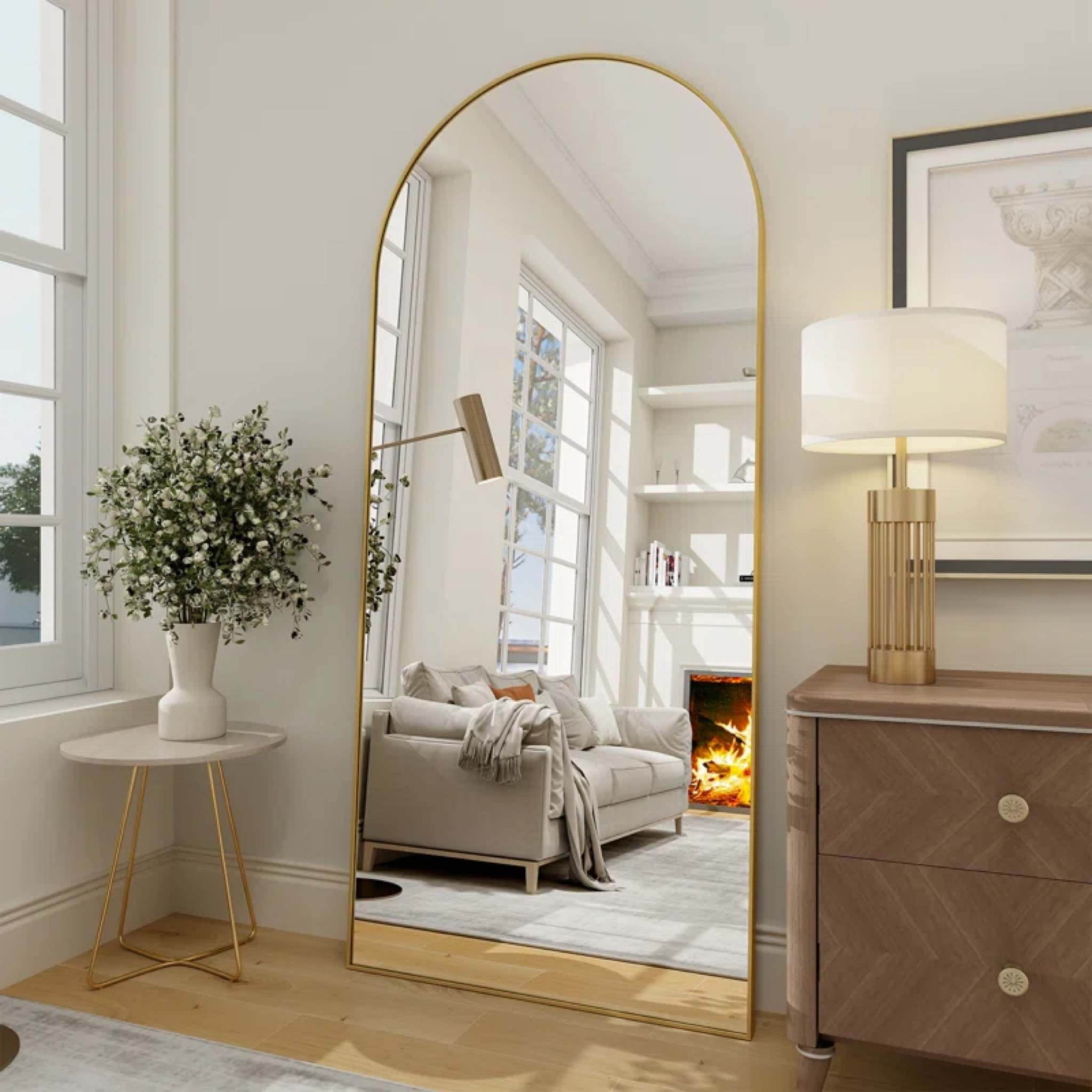 Living room gold mirror! 

#LTKHome