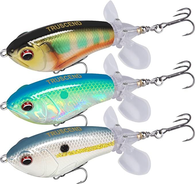 TRUSCEND Topwater Fishing Lures with BKK Hooks, Plopper Fishing Lure for Bass Catfish Pike Perch,... | Amazon (US)
