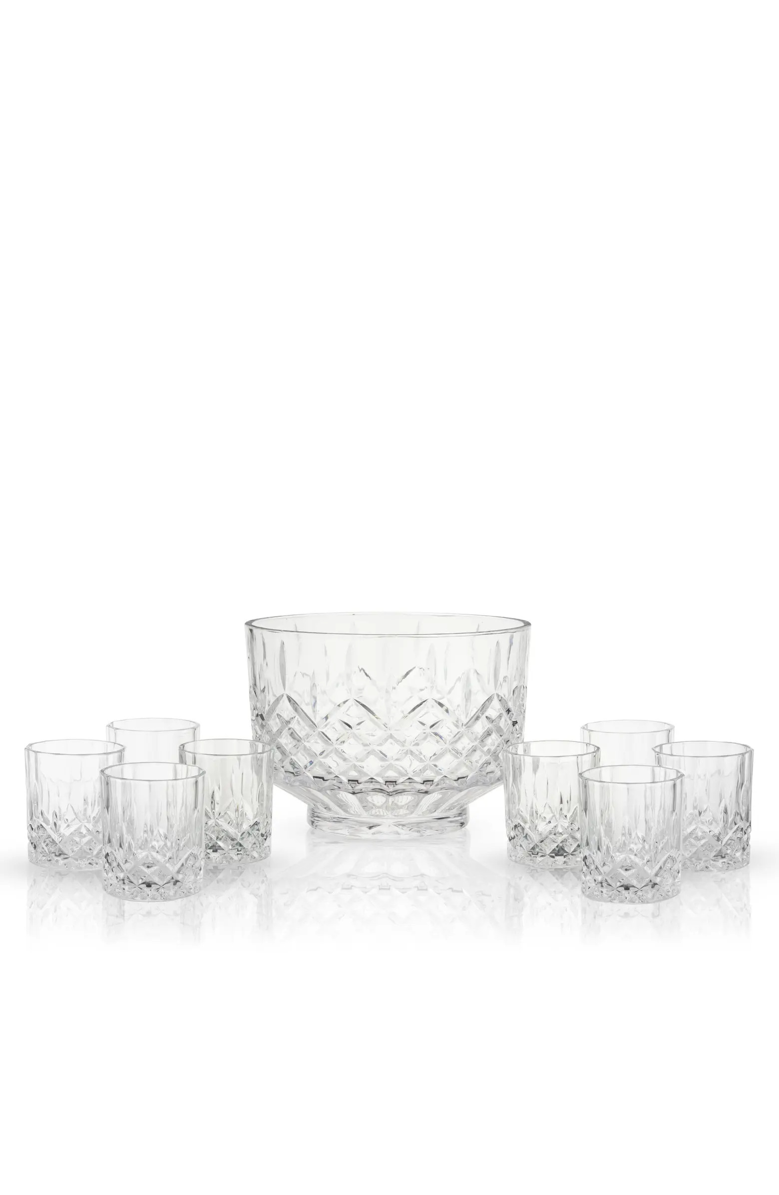 Viski Admiral Crystal 9-Piece Punch Bowl & Tumbler Set | Nordstrom | Nordstrom