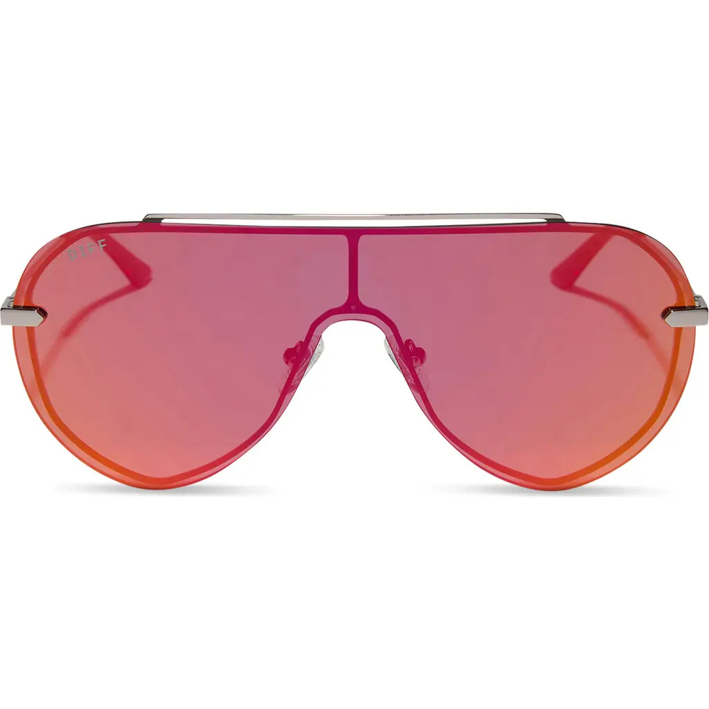 DIFF Imani 139mm Gradient Shield Sunglasses in Gunmetal /Red Hot Mirror at Nordstrom Rack | Nordstrom Rack