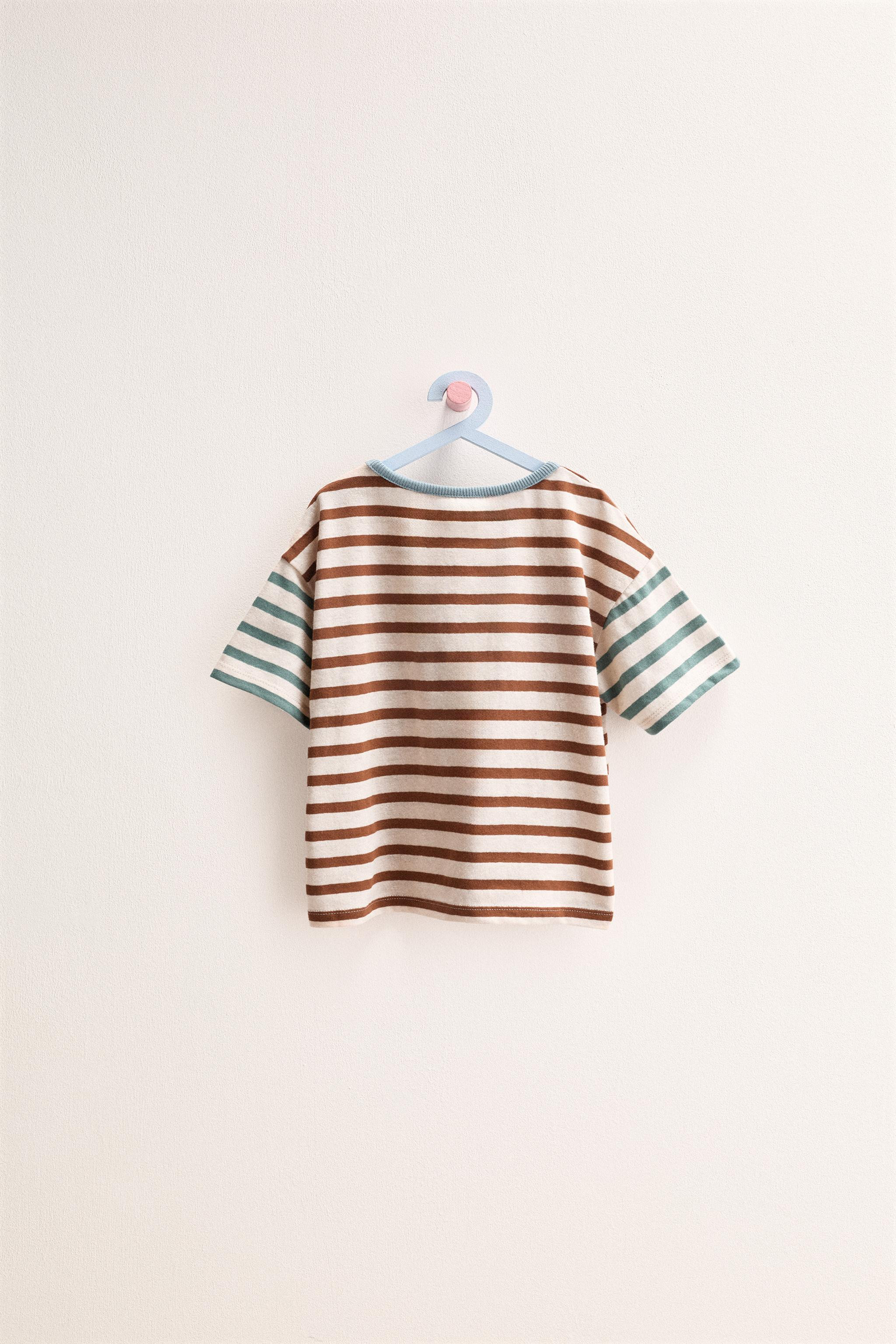 ZARA TIMELESS - STRIPED COTTON LINEN T-SHIRT | Zara US