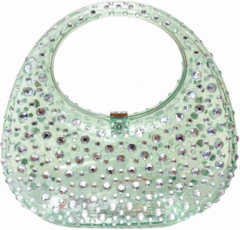Women's Evening Bag Sparkly Rhinestone Clutch Purse Bling Acrylic Top-handle Bag for Women | Amazon (US)