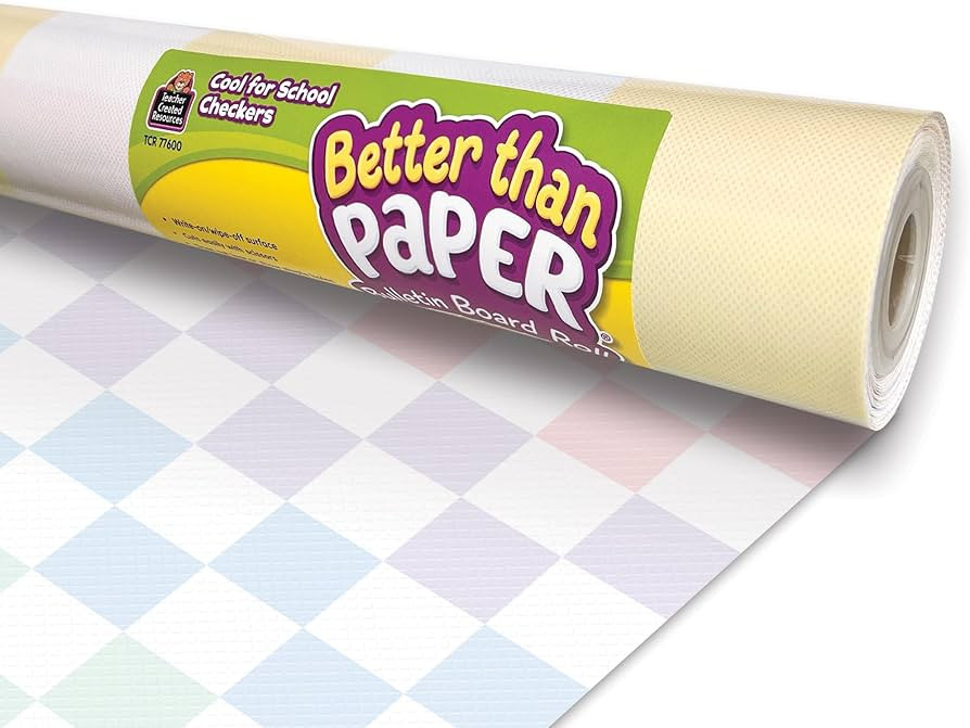 Teacher Created Resources Cool for School Checkers Better Than Paper® Bulletin Board Roll (TCR77... | Amazon (US)