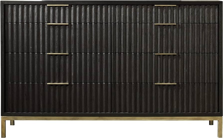 Modus Furniture Solid Wood Dresser, 8-Drawer, Kentfield - Black Drifted Oak | Amazon (US)
