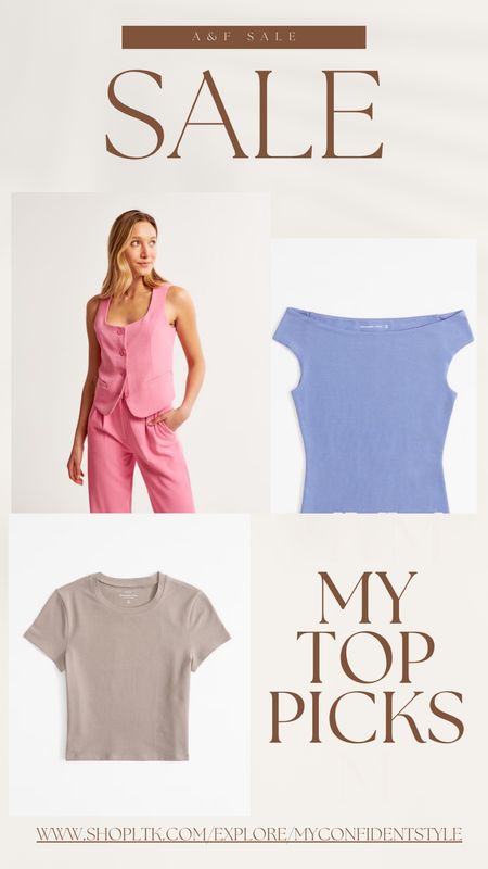 Sharing my top picks from A&F. Right now in app sale is 20% off site wide!
Styles are going quickly so joes the time to get your base layering tees and  vest tops for Spring and Summer

#datenighttops #vesttop # spring essentials #eastertops

#LTKsalealert #LTKSpringSale #LTKfindsunder50