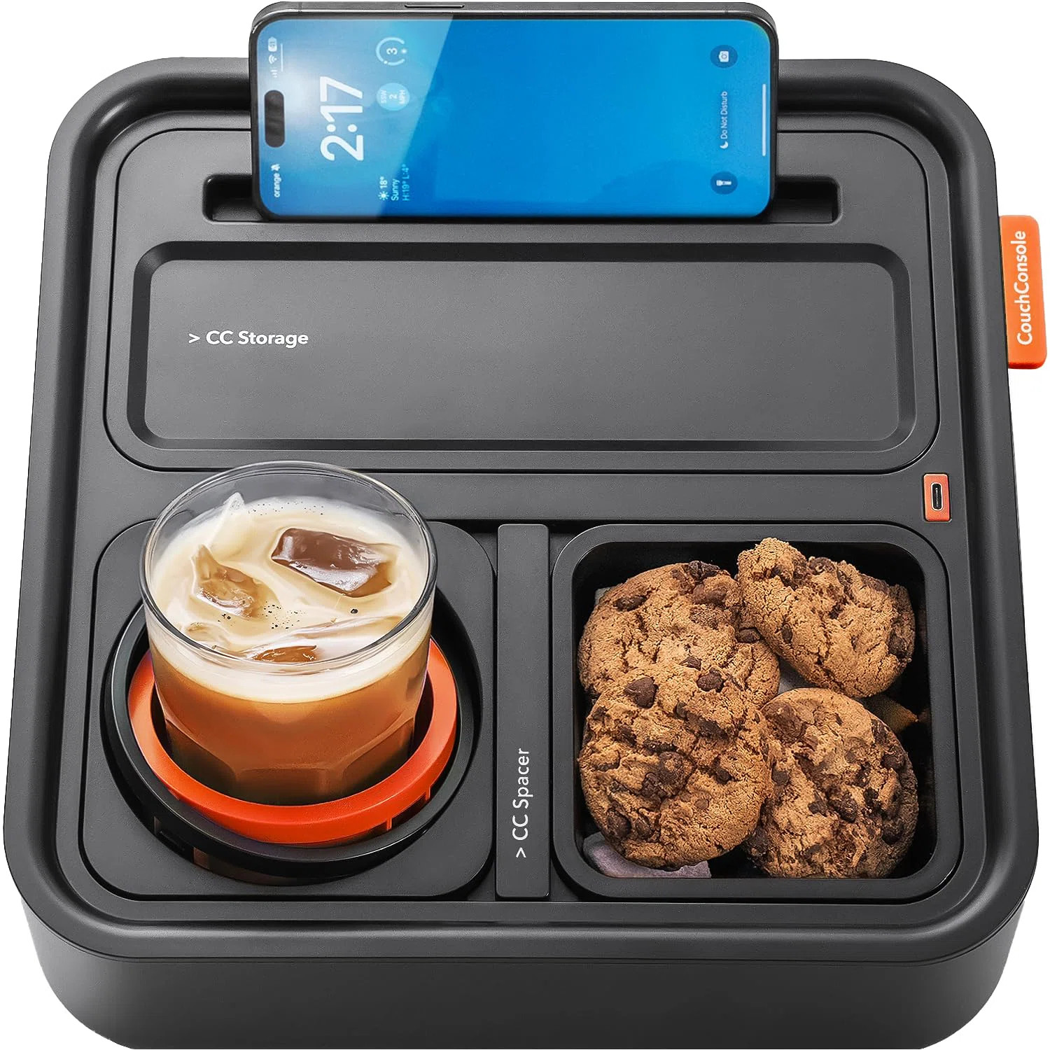 Original Tray - Drinks & Snacks Sofa Caddy With Armrest, Table With Phone Stand- Tv Remote Contro... | Wayfair North America