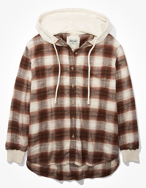 AE Oversized Hoodie Flannel | American Eagle Outfitters (US & CA)
